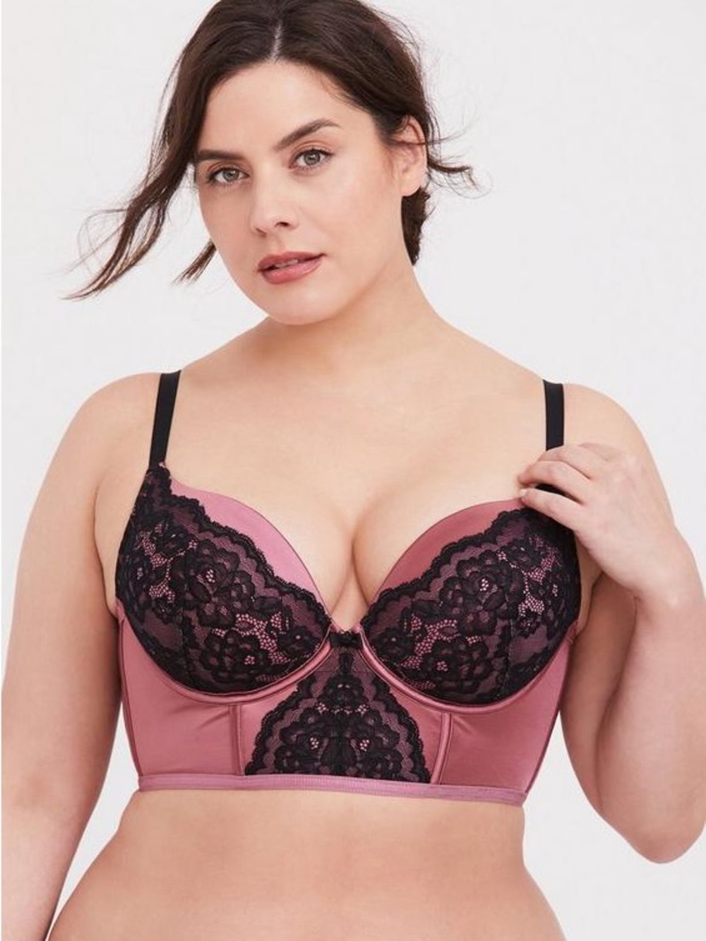 Torrid XO Plunge Push Up Longline Bra, size 42D